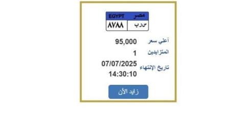 سعرها وصل 95 ألف جنيه.. «المرور» تطرح التزايد على لوحة سيارة مميزة «اعرف الخطوات» - كورة نيوز